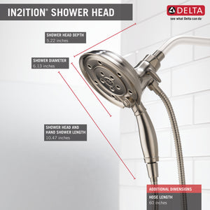 Universal Showering Components 6.13' Showerhead in Stainless - Pull Down Hand Shower