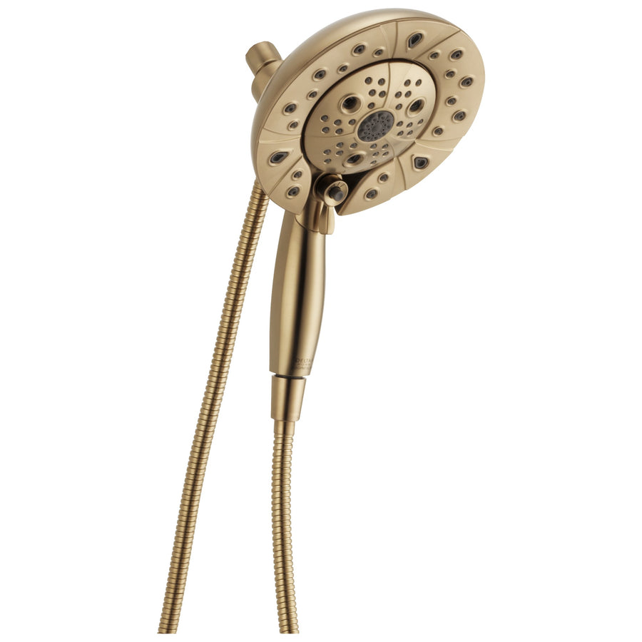 Universal Showering H2OKinetic Showerhead in Champagne Bronze - Pull Down Hand Shower