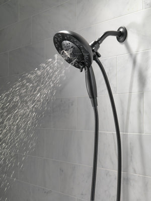 Universal Showering Components 6.88' Showerhead in Matte Black - Pull Down Hand Shower
