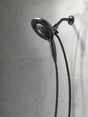 Universal Showering Components 6.88' Showerhead in Matte Black - Pull Down Hand Shower