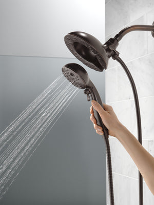 Universal Showering Components 6.88' Showerhead in Venetian Bronze - Pull Down Hand Shower