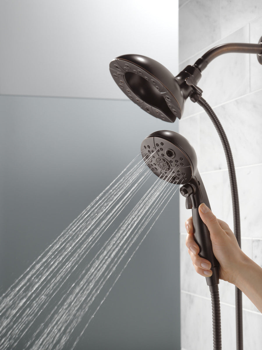 Universal Showering Components 6.88' Showerhead in Venetian Bronze - Pull Down Hand Shower