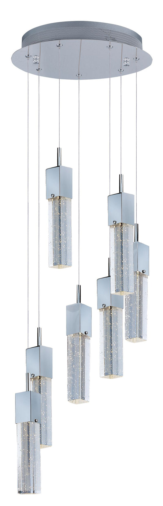 Fizz III 13.5" 7 Light Single Pendant in Polished Chrome