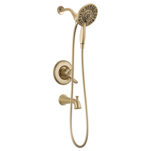 Linden Single-Handle Tub & Shower in Champagne Bronze - Pull Down Hand Shower