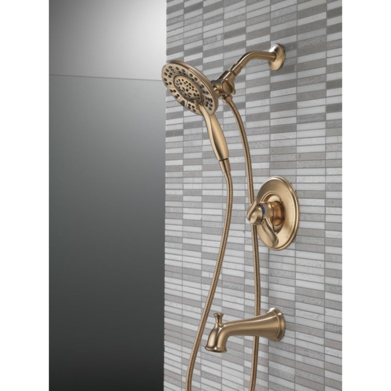Linden Single-Handle Tub & Shower in Champagne Bronze - Pull Down Hand Shower