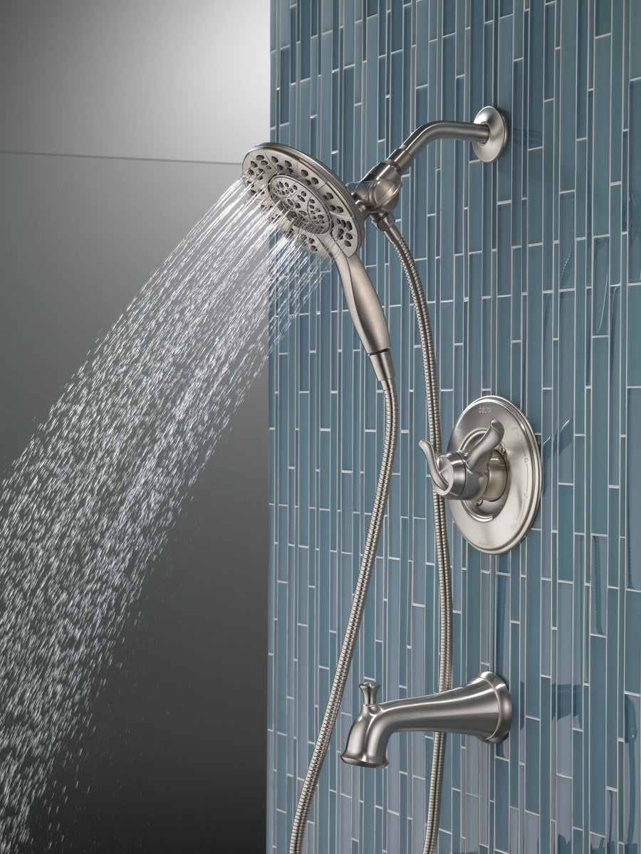 Linden Single-Handle Tub & Shower in Stainless - Pull Down Hand Shower