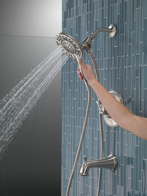 Linden Single-Handle Tub & Shower in Stainless - Pull Down Hand Shower