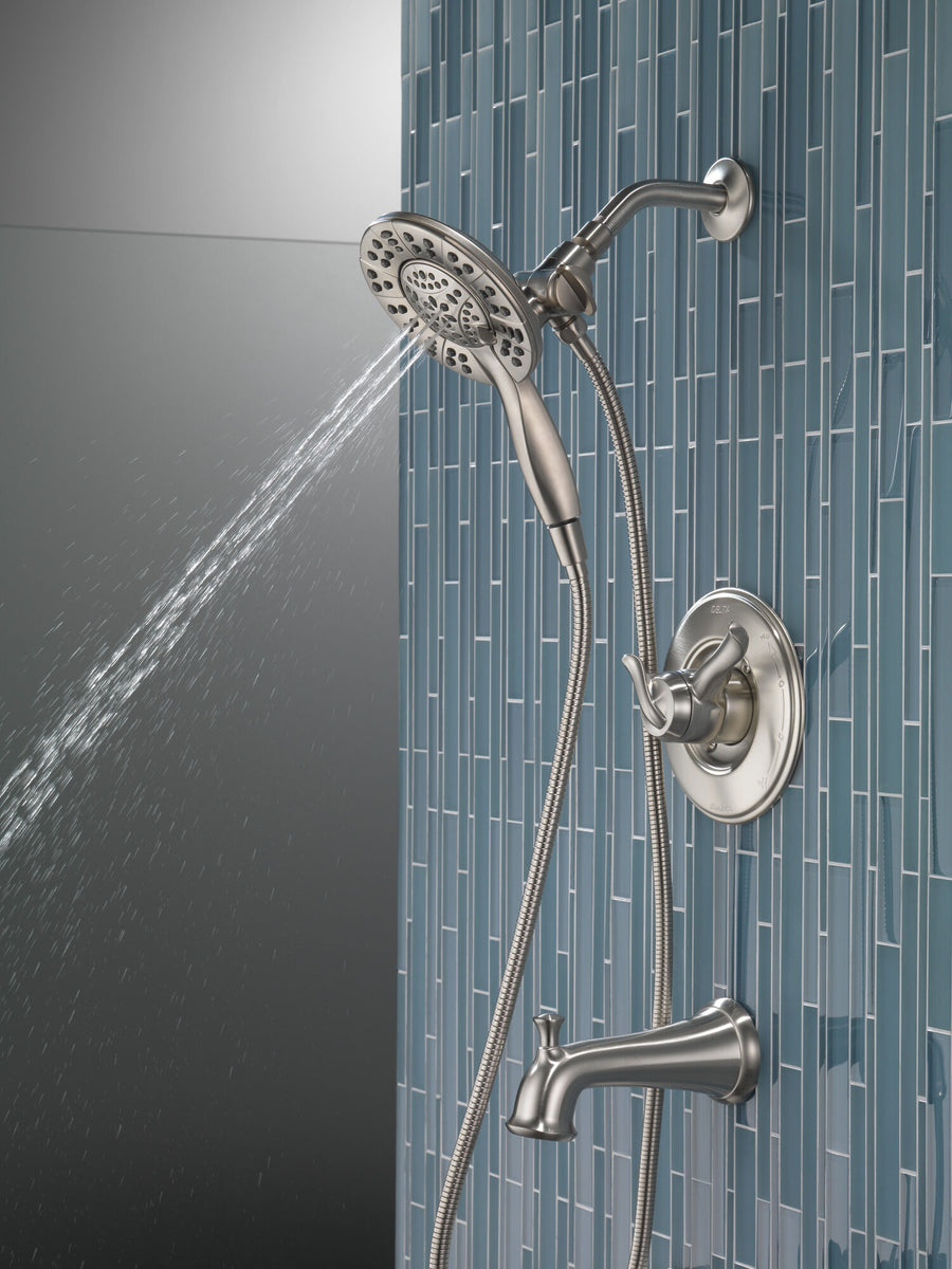 Linden Single-Handle Tub & Shower in Stainless - Pull Down Hand Shower