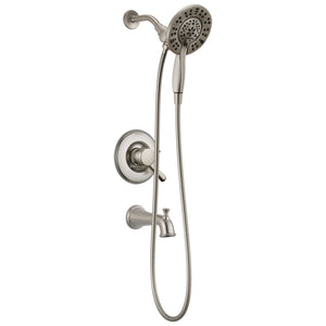 Linden Single-Handle Traditional Tub & Shower in Stainless - Pull Down Hand Shower