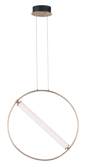 Flare 23.75' Single Light Pendant in Black and Soft Gold