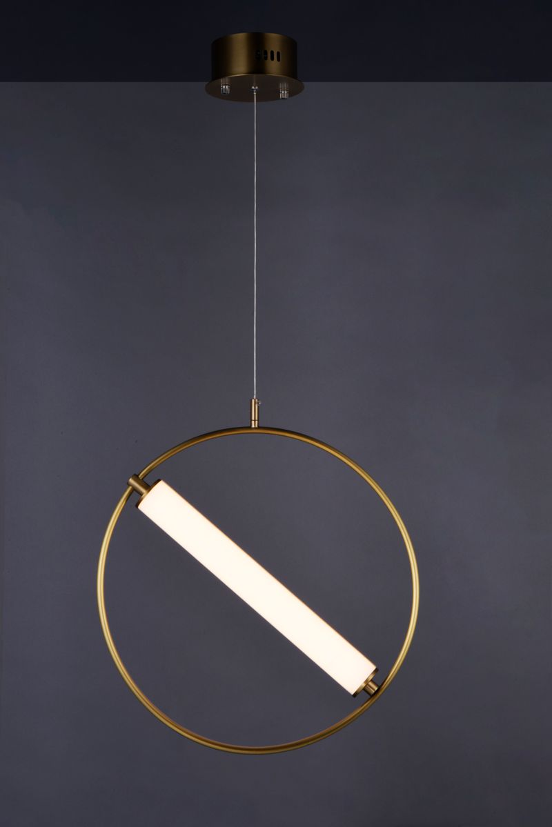 Flare 23.75' Single Light Pendant in Black and Soft Gold