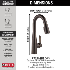 Essa Pull-Down Bar Kitchen Faucet in Venetian Bronze