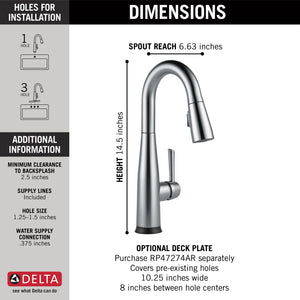 Essa Pull-Down Bar Kitchen Faucet in Arctic Stainless with Touch Tech