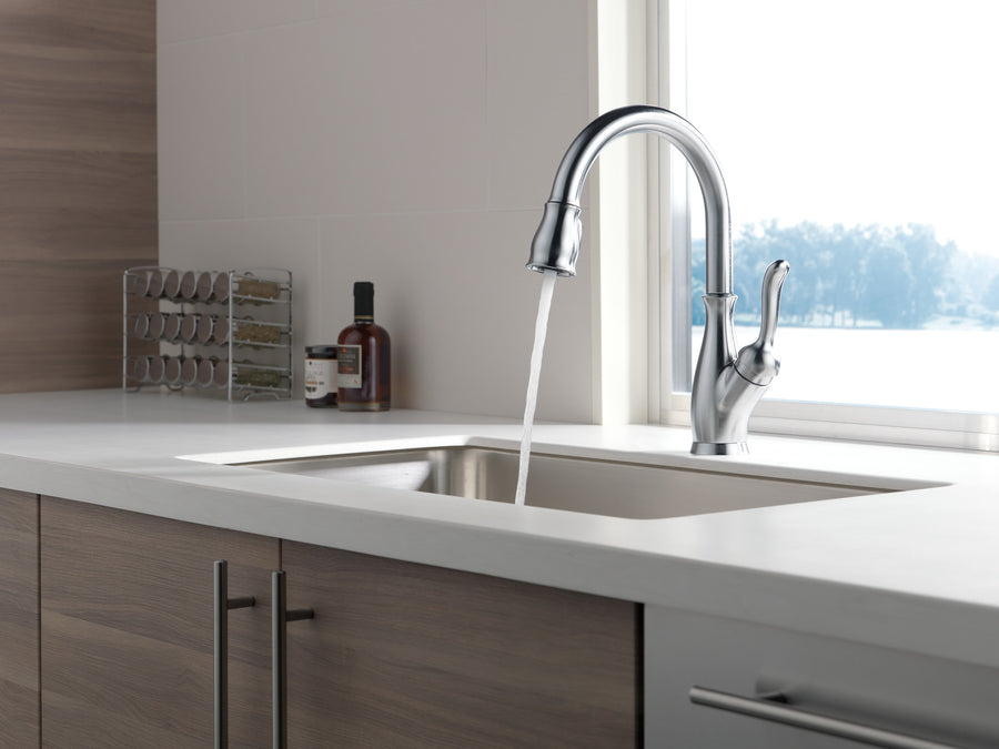 Leland Pull-Down Kitchen Faucet in Arctic Stainless with ShieldSpray