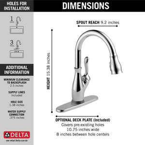 Leland Pull-Down Kitchen Faucet in Chrome with Touch Tech & ShieldSpray