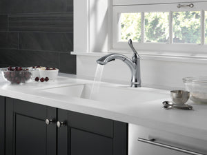 Linden Pull-Out Low-Arc Kitchen Faucet in Arctic Stainless