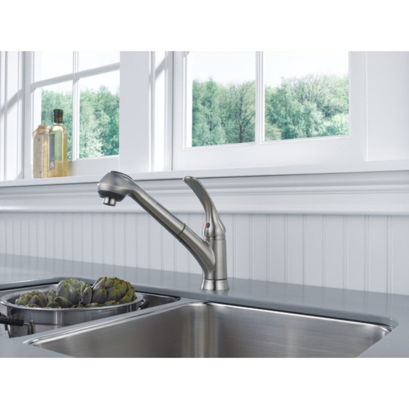 Foundations Pull-Out Kitchen Faucet in Stainless