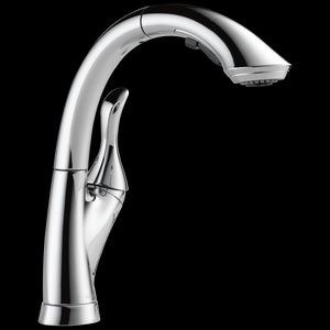 Linden Pull-Out High-Arc Kitchen Faucet in Chrome
