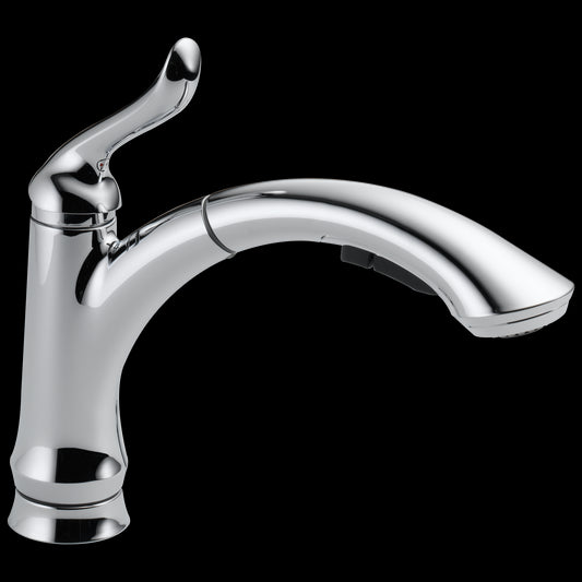 Linden Pull-Out Low-Arc Kitchen Faucet in Chrome
