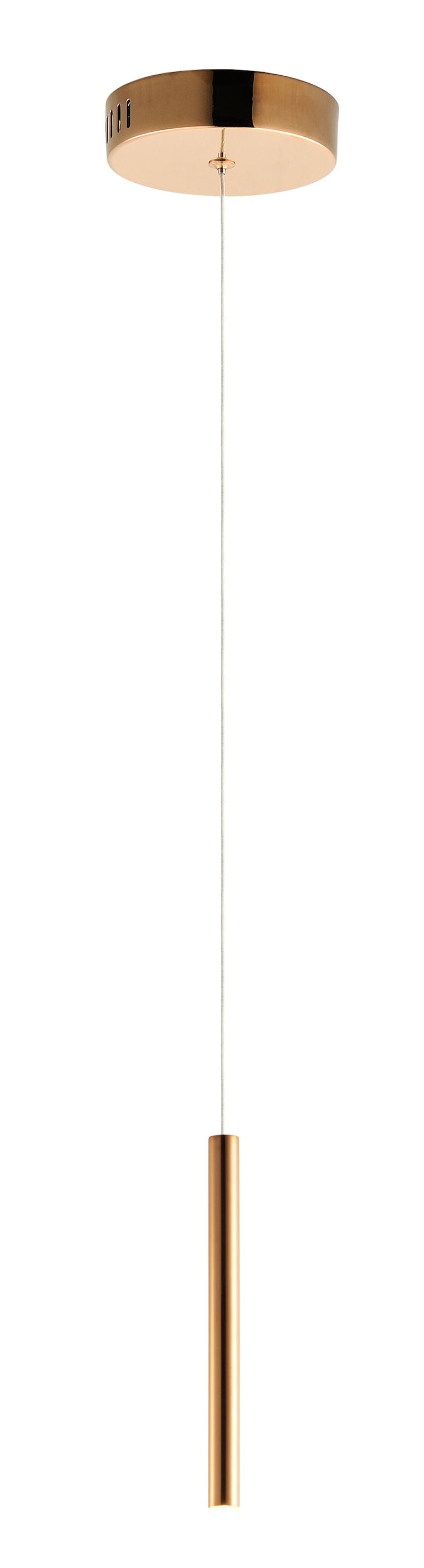 Flute 1' x 12' Single Light Mini-Pendant in Rose Gold