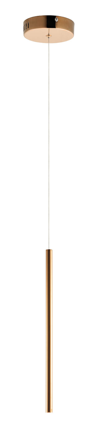 Flute 1' x23.75' Single Light Mini-Pendant in Rose Gold