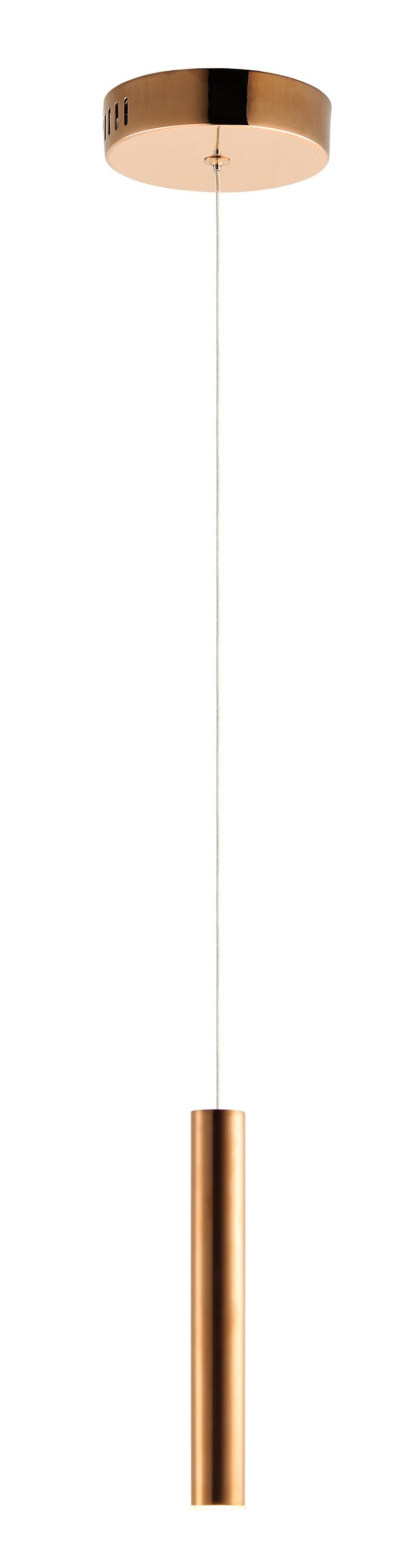 Flute 1.75' x 12' Single Light Mini-Pendant in Rose Gold