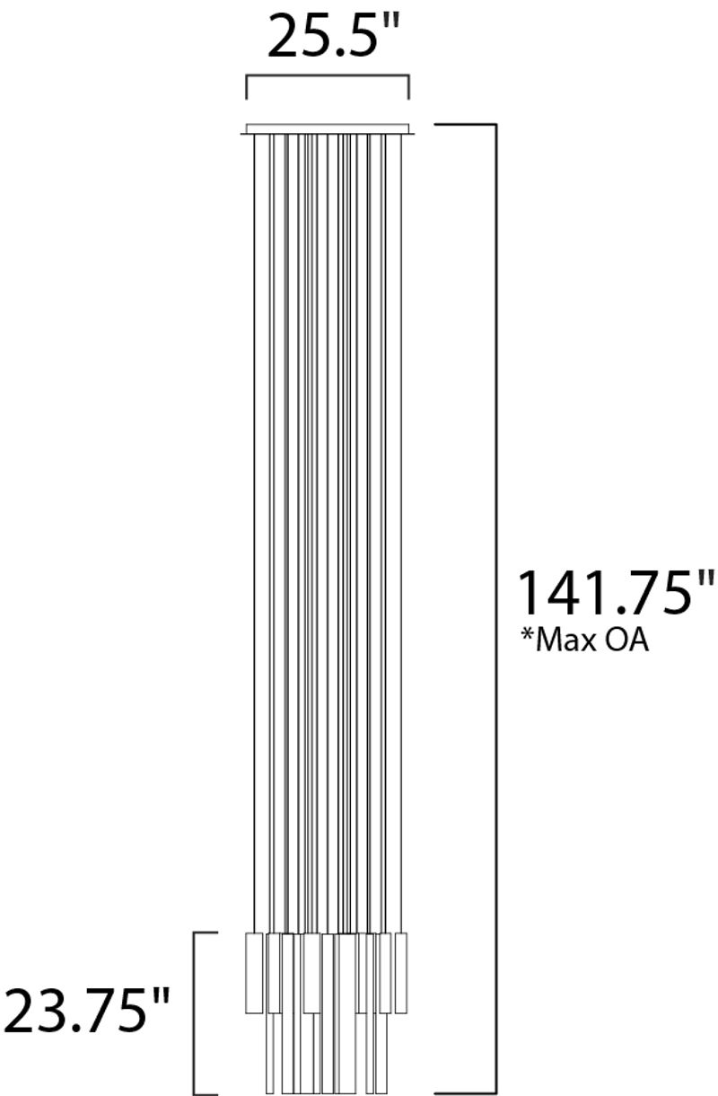Flute 25.5' 29 Light Multi-Light Pendant in Multi-Plated