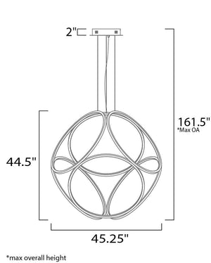 Form 45.25' Single Light Suspension Pendant in Rose Gold