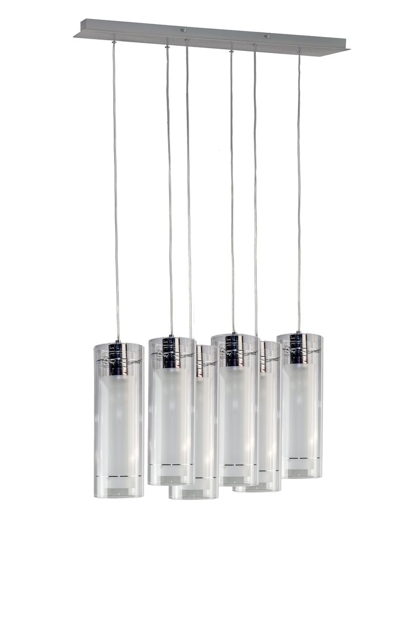Frost 12' 6 Light Linear Pendant in Polished Chrome