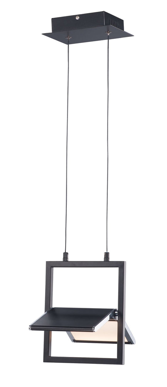 Glider 10.25" Single Light Pendant in Black and Polished Chrome