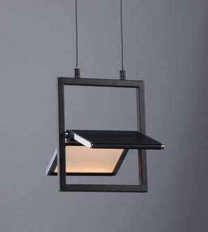 Glider 10.25' Single Light Pendant in Black and Polished Chrome