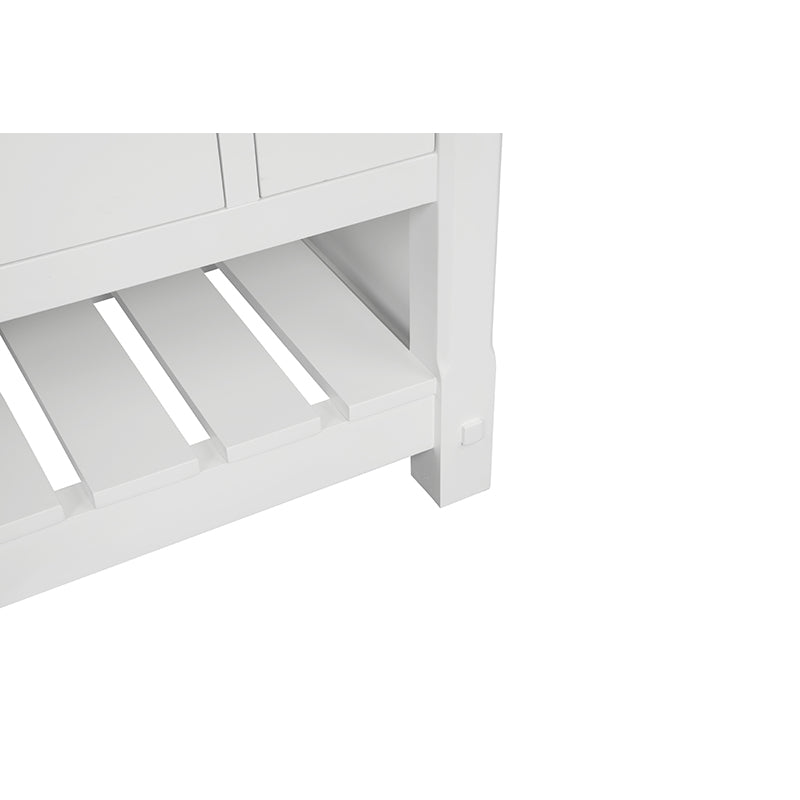 Park Mill White Freestanding Cabinet with Double Basin Integrated Sink and Countertop - Two Drawers (61' x 35' x 22')