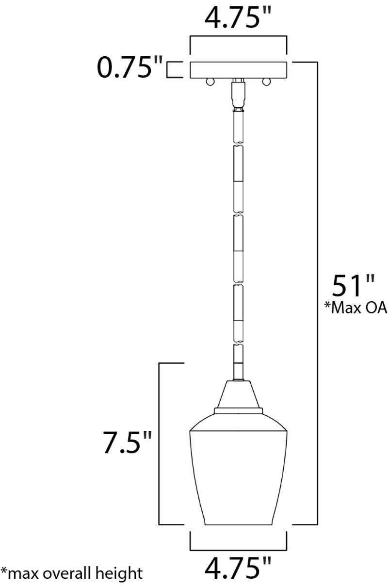 Goblet 4.75' Single Light Pendant in Black and Satin Nickel