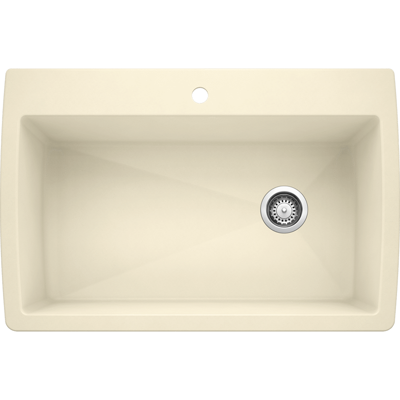 Diamond 32.5' Granite Single-Basin Dual-Mount Kitchen Sink in Biscuit (32.5' x 22' x 9.5')