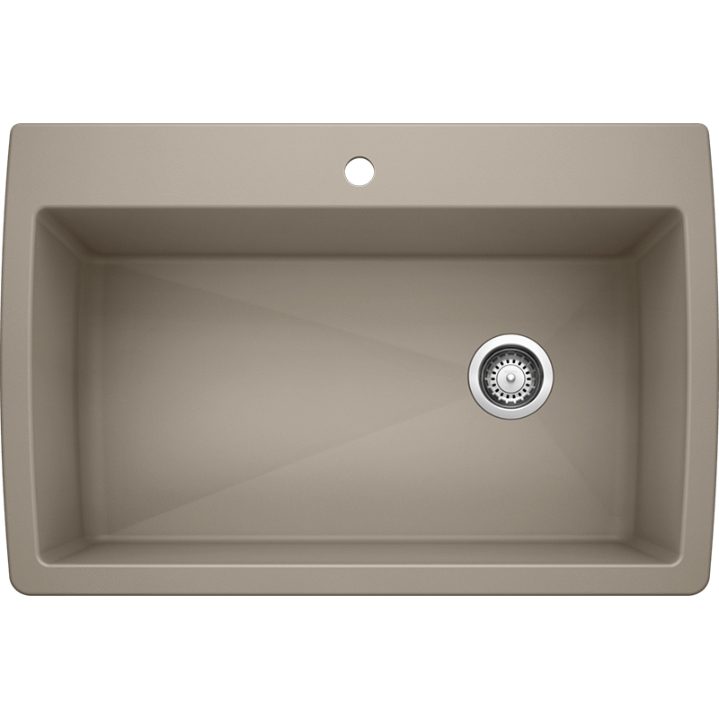 Diamond 32.5' Granite Single-Basin Dual-Mount Kitchen Sink in Truffle (32.5' x 22' x 9.5')