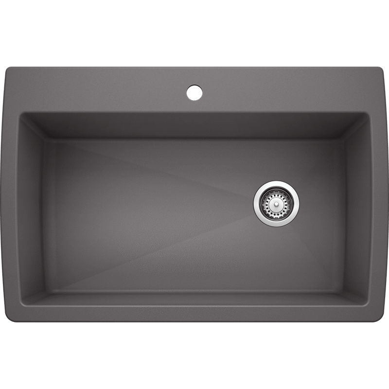 Diamond 32.5' Granite Single-Basin Dual-Mount Kitchen Sink in Cinder (32.5' x 22' x 9.5')