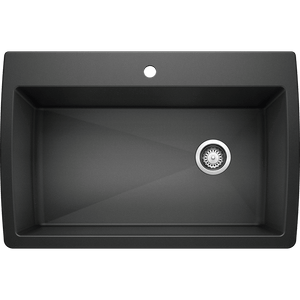 Diamond 32.5' Granite Single-Basin Dual-Mount Kitchen Sink in Anthracite (32.5' x 22' x 9.5')