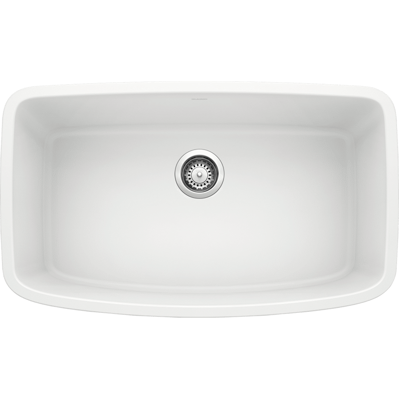Valea 32.25' Granite Single-Basin Undermount Kitchen Sink in White (32.5' x 22' x 9.5')