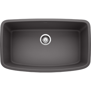 Valea 32.25' Granite Single-Basin Undermount Kitchen Sink in Cinder (32.5' x 22' x 9.5')