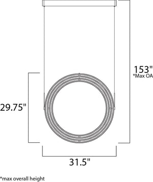 Gyro 31.5' 8 Light Single Pendant in Matte White