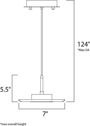 Hagen 7' 3 Light Mini-Pendant in Polished Chrome