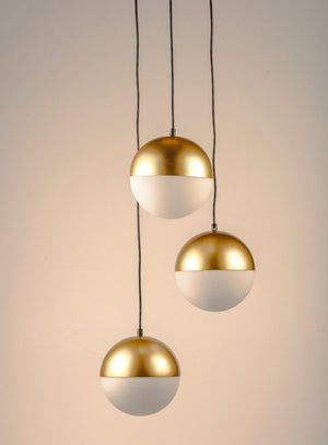 Half Moon 16.5' 3 Light Multi-Light Pendant in Metallic Gold