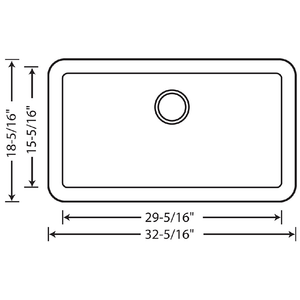 Ikon 32.31' Granite Single-Basin Farmhouse Apron Kitchen Sink in White (32.31' x 18.31' x 9.25')