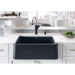 Ikon 29.31' Siligranit Single-Basin Farmhouse Apron Kitchen Sink in Anthracite (29.31' x 18.25' x 9.25')