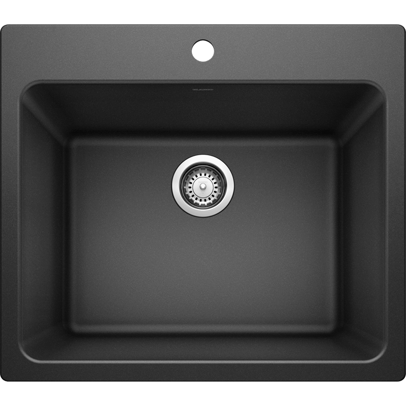Liven 25' x 22' x 12' Single-Basin Dual-Mount Laundry Sink in Anthracite
