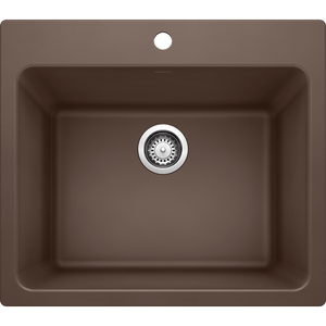Liven 25' x 22' x 12' Single-Basin Dual-Mount Laundry Sink in Cafe Brown