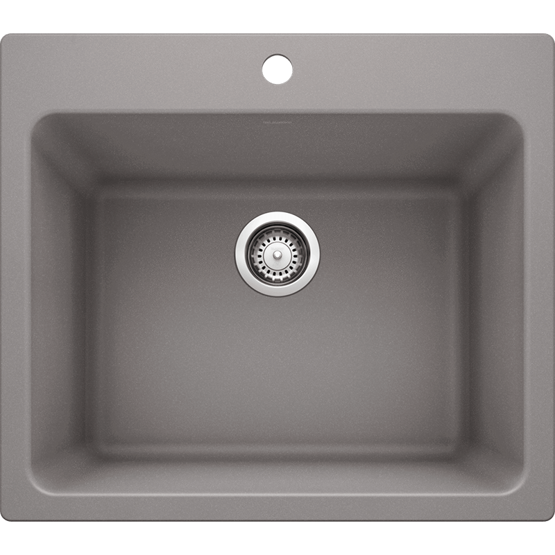 Liven 25' x 22' x 12' Single-Basin Dual-Mount Laundry Sink in Metallic Grey