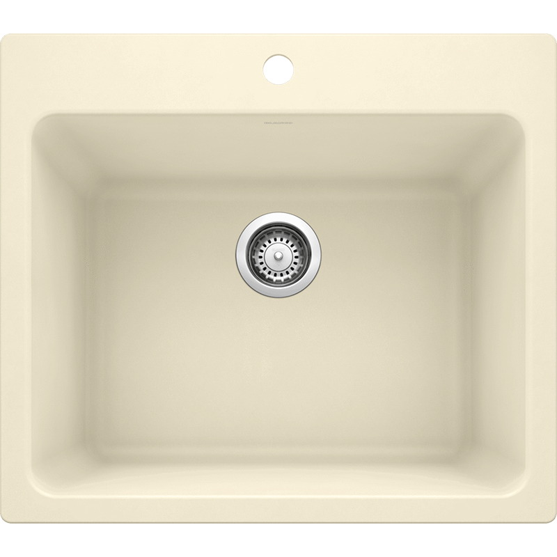 Liven 25' x 22' x 12' Single-Basin Dual-Mount Laundry Sink in Biscuit