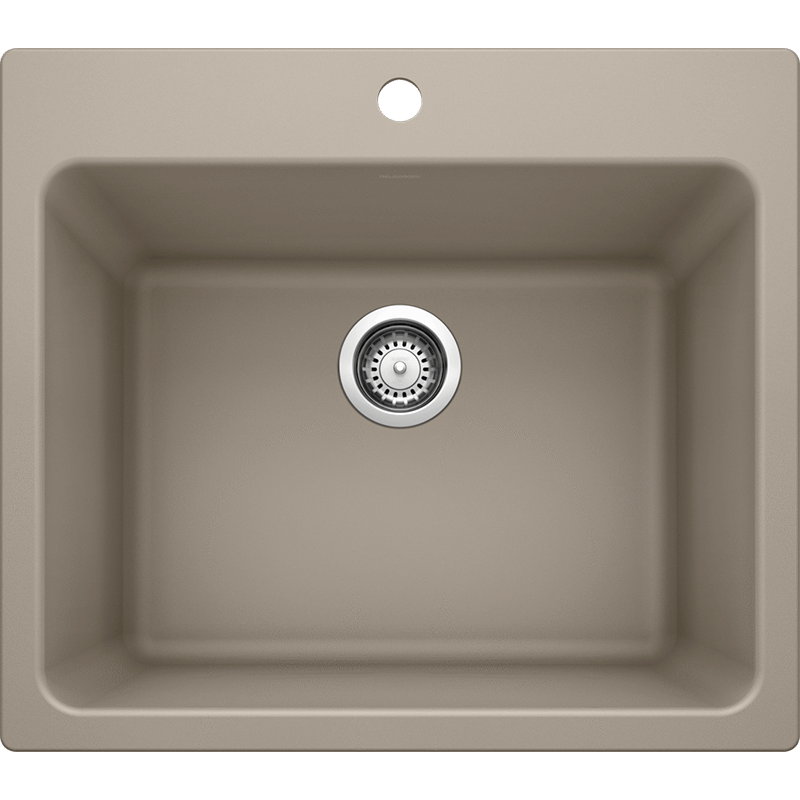 Liven 25' x 22' x 12' Single-Basin Dual-Mount Laundry Sink in Truffle