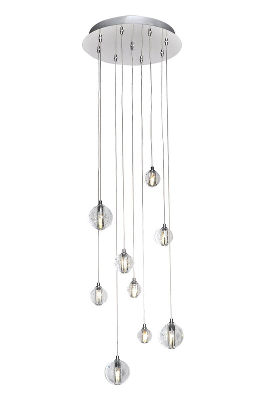 Harmony 12.75" 9 Light Multi-Light Pendant Chandelier in Polished Chrome